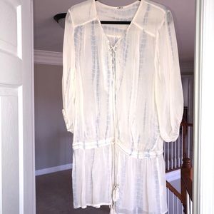 Georgette Tie Dye Dress Dusty Blue